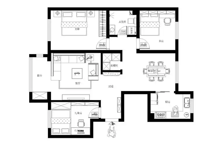 平面家具布置图_装修美图-新浪家居