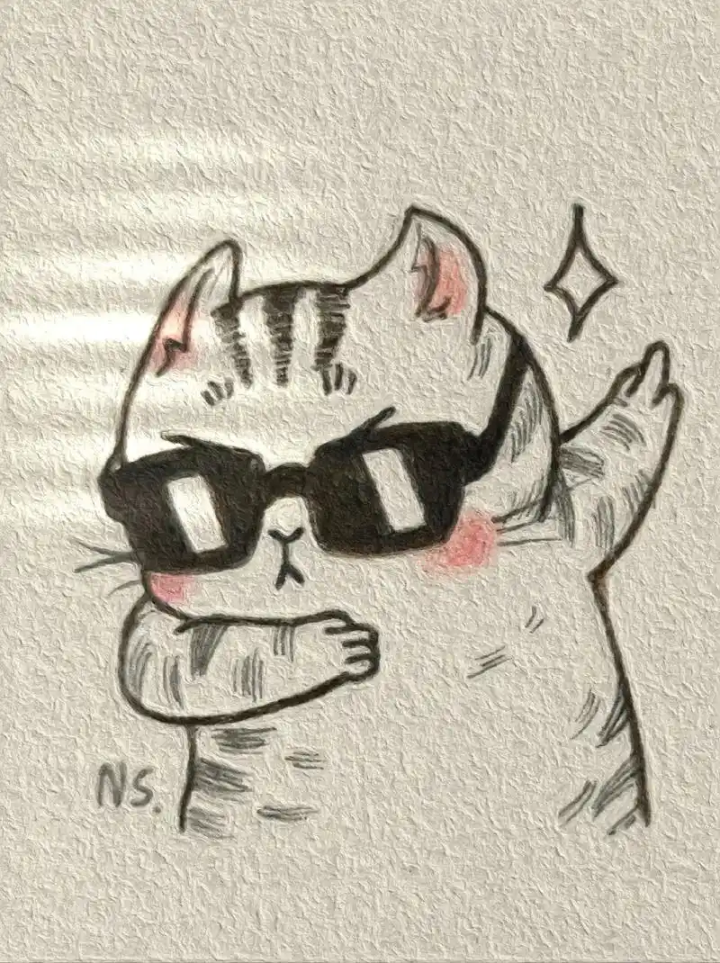 酷酷的胖喵.#简笔画 #临摹 #彩铅 #手绘 #画了个画 - 抖音