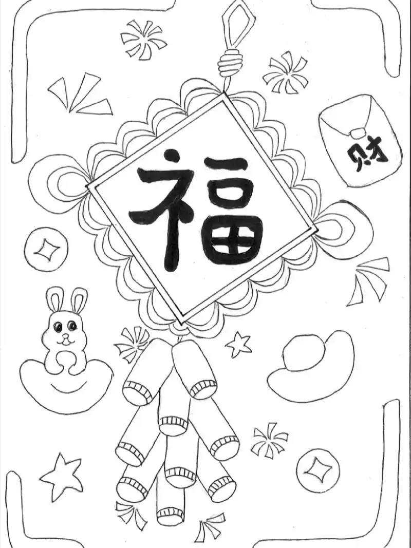 春节主题简笔画