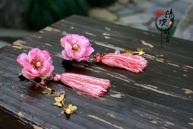 古装头饰 汉服绢花头饰发簪配饰 发丝带 发夹发簪cos 儿童款-淘宝网