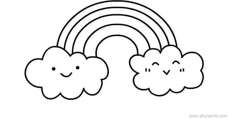儿童画怎么画彩虹简笔画画法彩虹简笔画图片大全,教程_苗苗简笔画雨后