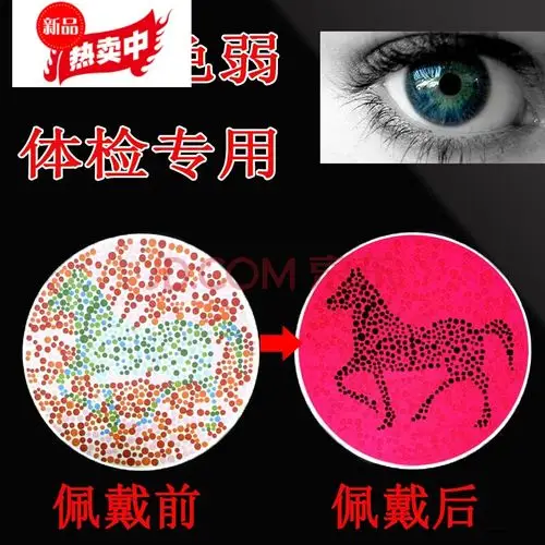 红绿色盲色弱矫正眼镜考驾照年审入职公务员体检看图隐型专用 体检