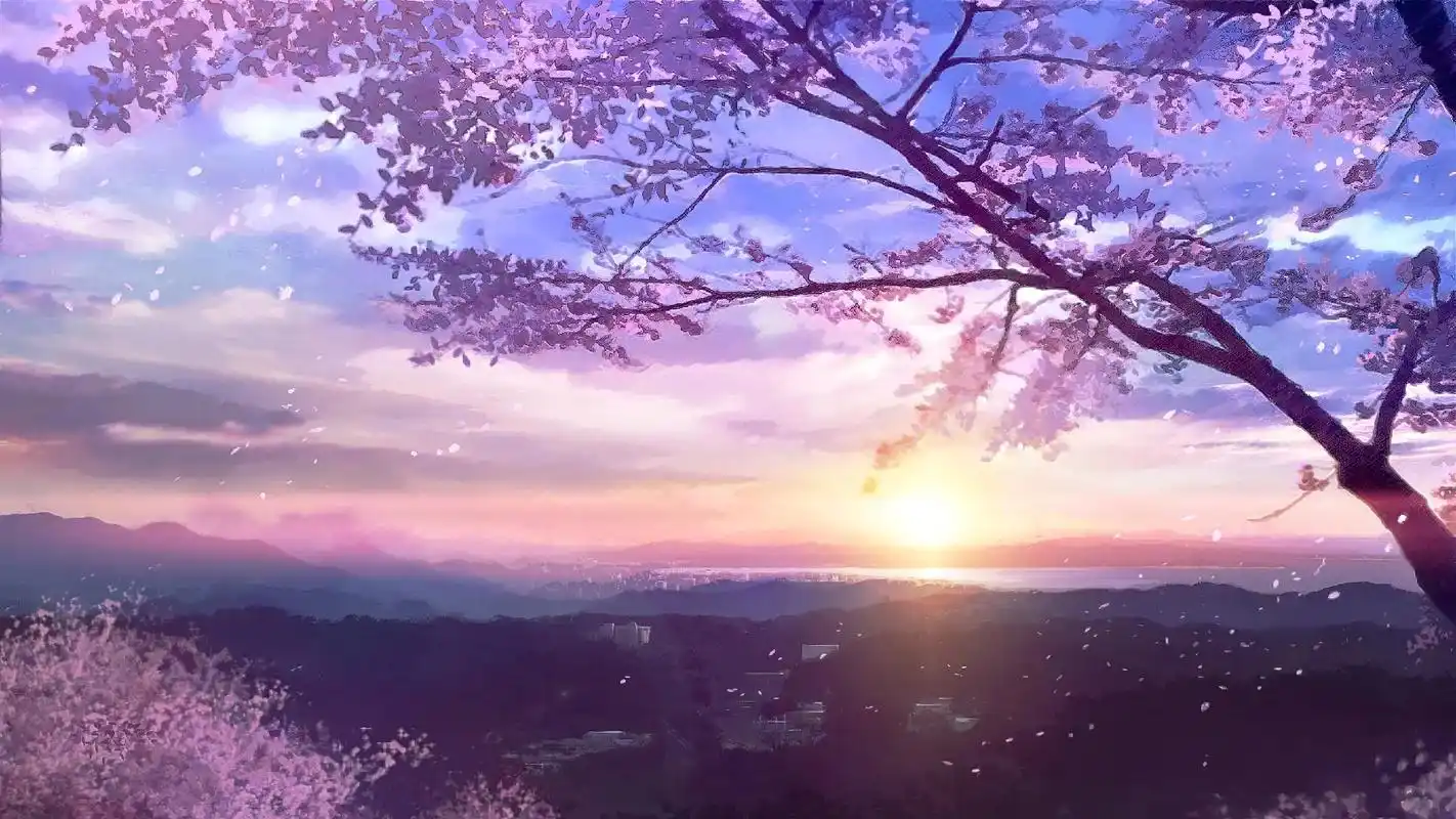 "樱花绽放 与你途径一场浪漫"#动漫风景 #樱花  - 抖音