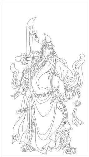 关公简笔画 关公简笔画耍大刀