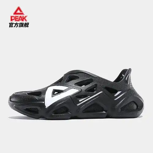 匹克peak态极洞洞鞋男夏季凉鞋拖鞋透气软弹休闲鞋男e12005l全黑42