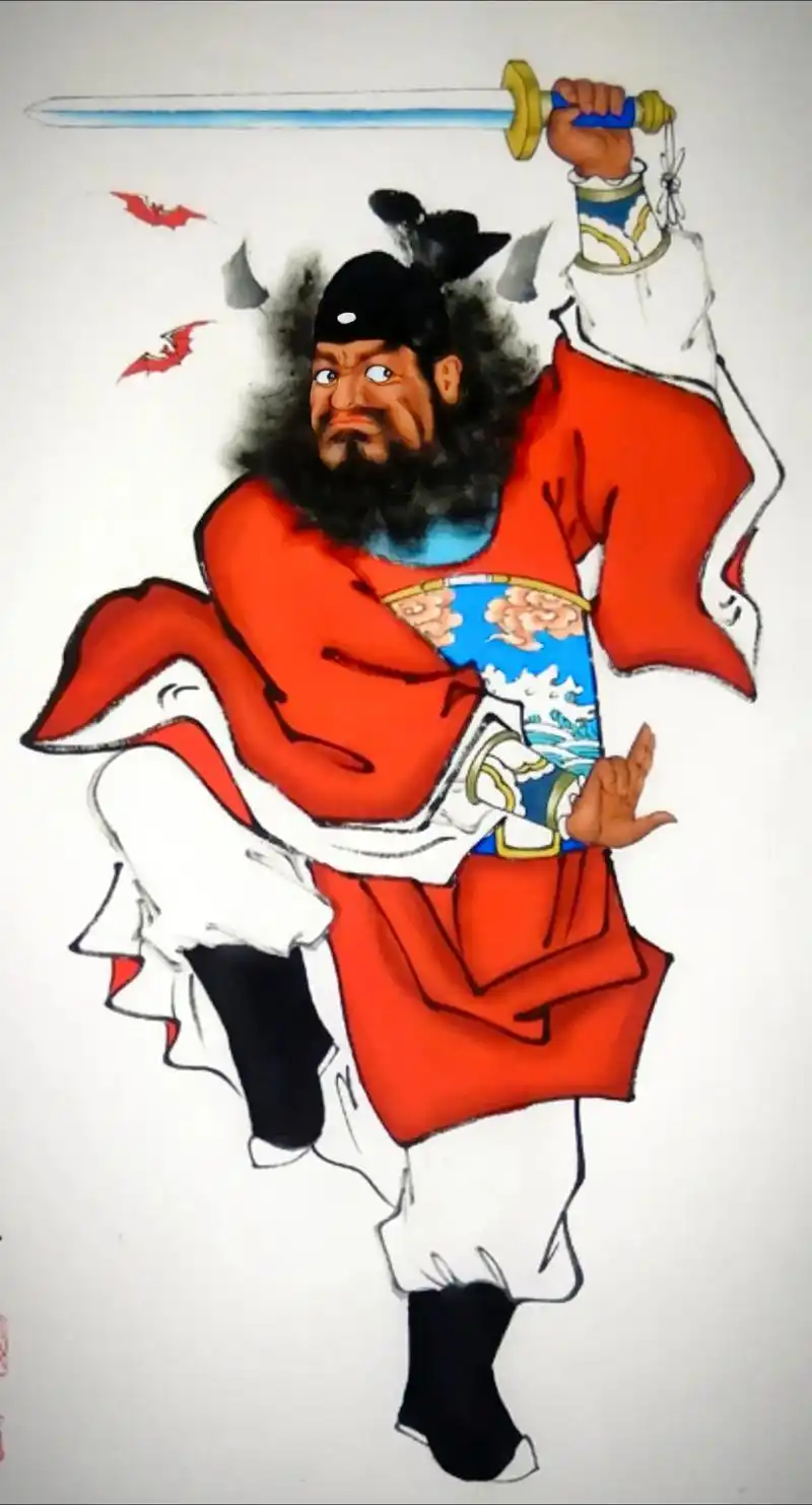 钟馗是中国民间传说中的捉鬼神祇.