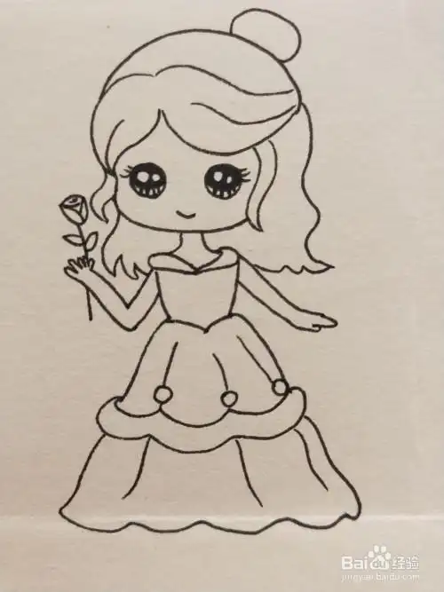 怎么画公主步骤简笔画