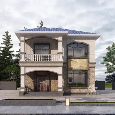 欧式农村自建房别墅设计施工图纸二层楼房小洋楼效果图简欧定制