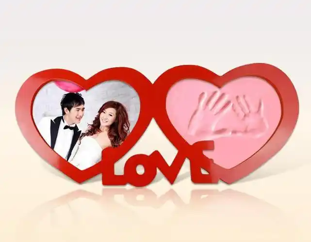 情侣婚庆手印泥 手足印结婚礼物 手脚模加厚双心love新款