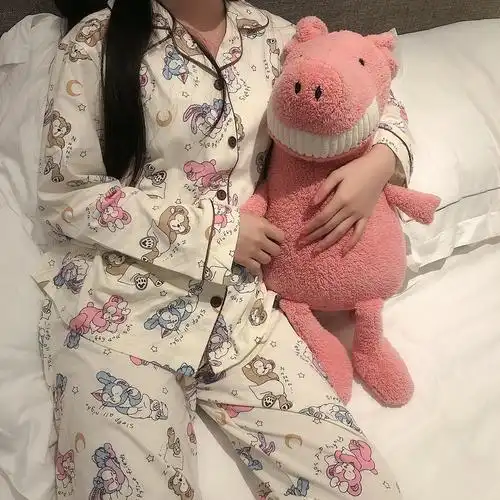 长袖卡通可爱星黛露女生睡衣家居服套装