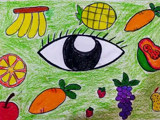 爱眼护眼手工卡片这么做  用铅笔勾勒 出护眼卡的形状  画上一朵漂浮