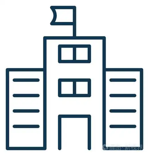 学校建筑矢量图标完全可编辑