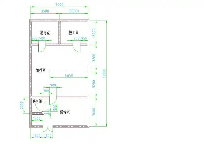 跪求一份简单的牙科诊所平面图 审批用 求cad高手非常感谢 急急急急!