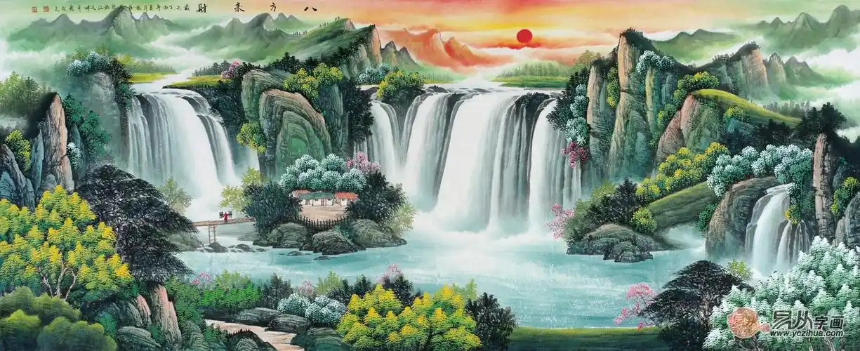 书房适合挂什么画,山水字画更显情怀