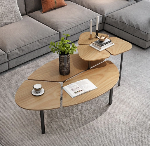 不规则简约实木茶几演绎时尚