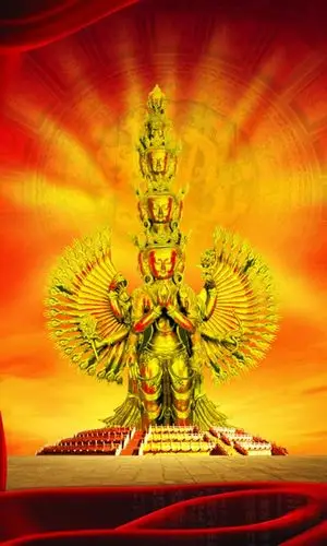 发金光千手观音480×800手机壁纸