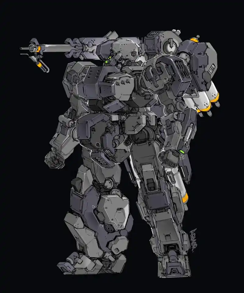 一组机甲骑士设定作品欣赏,将骑士盔甲与机甲技术结合起来,by 瞧叁難.