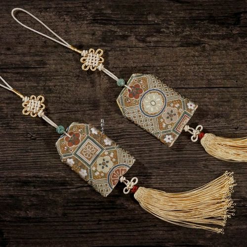 菱格四合如意宋锦福袋 真丝宋锦随机一个香囊胎毛袋苏州非遗特产