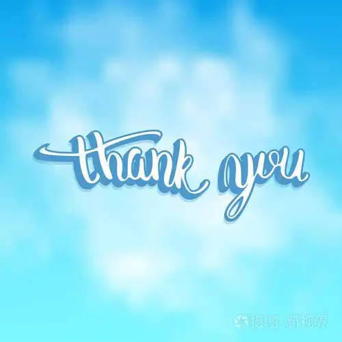 谢谢你的名片.带有手写字体的横幅.感谢您在天空背景的短语.矢量插图