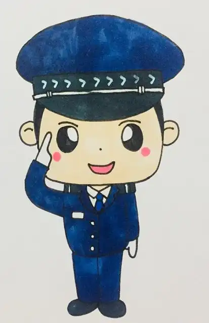 警察简笔画卡通帅哥