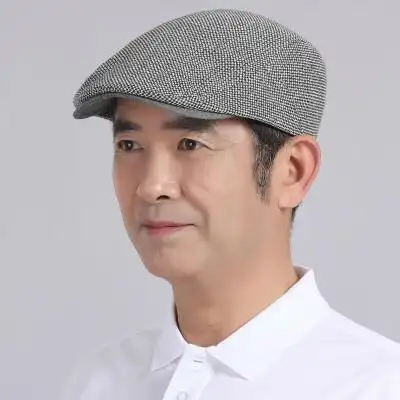 爸爸帽子春夏休闲男士中老年男帽中年男式夏季洋气薄夏男鸭舌帽