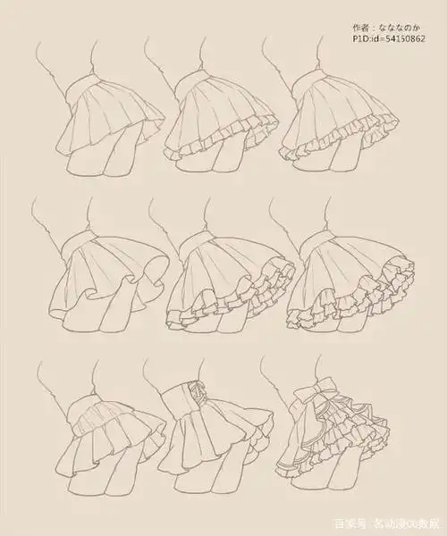 二次元的百褶裙怎么画