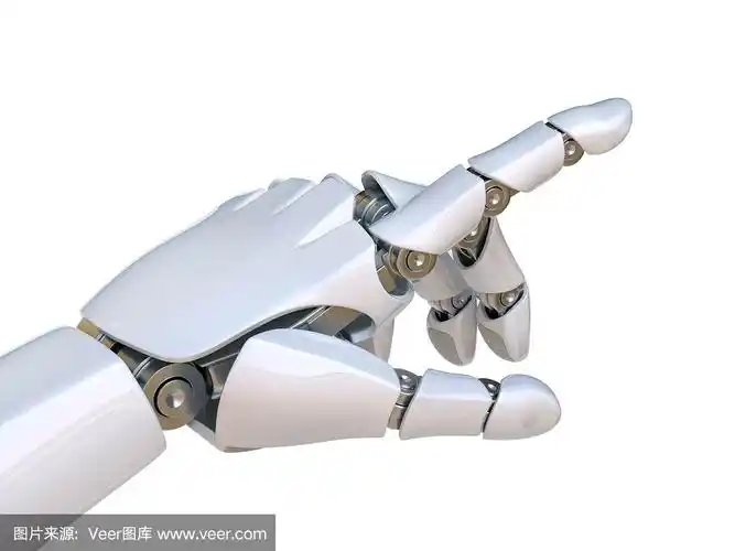 机器人的手指指向食指,触摸手势