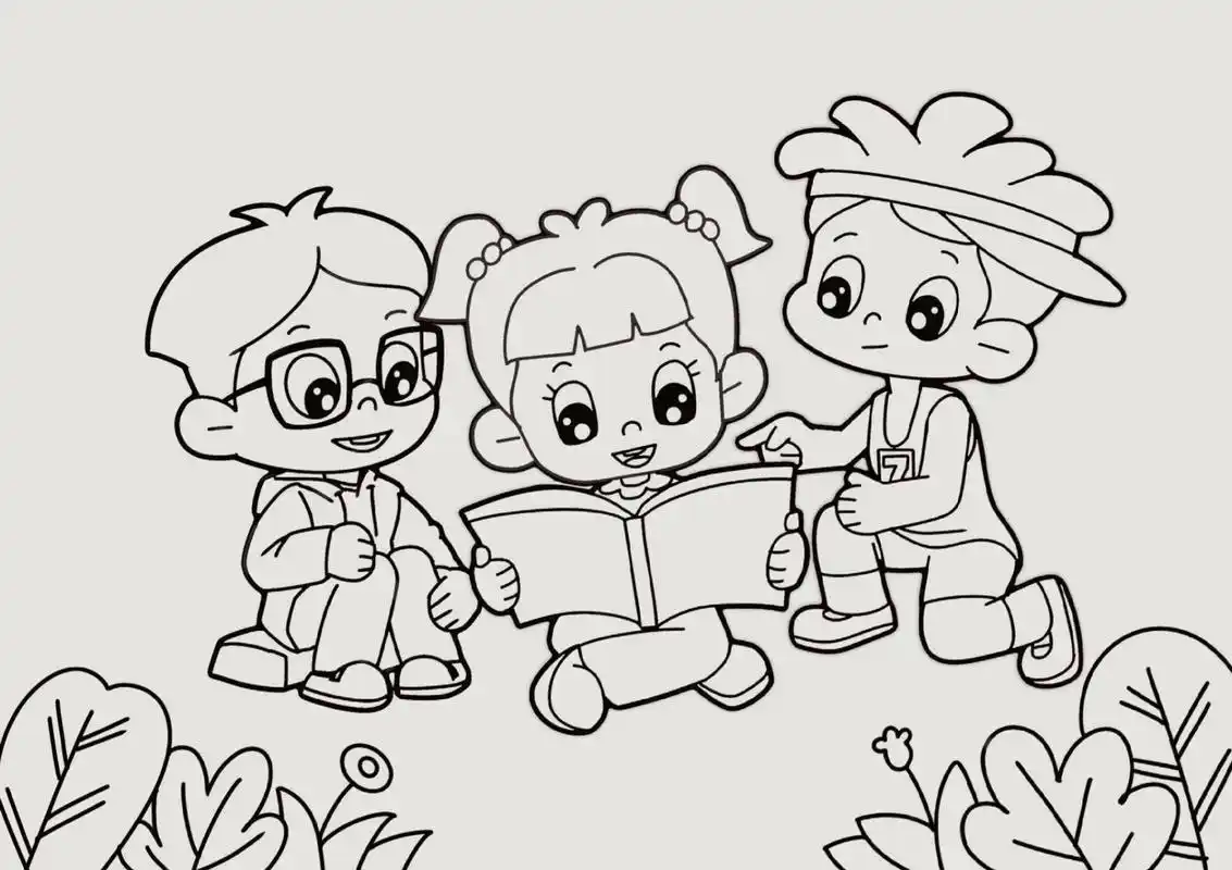 儿童主题画《我爱读书》