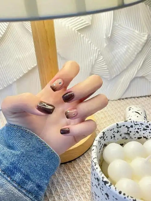 欧美美甲超a暗黑系渐变美甲