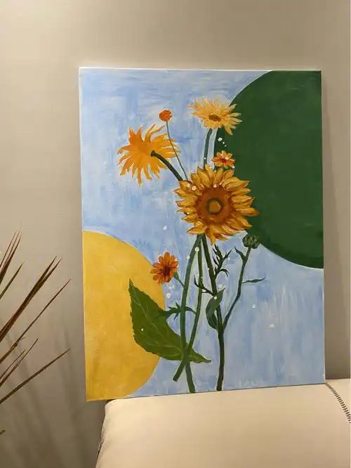 太阳花临摹丙烯画