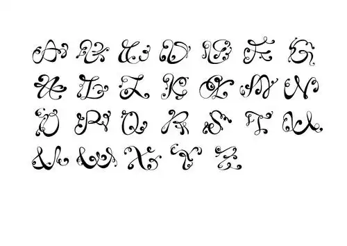 每日一练花体大写字母