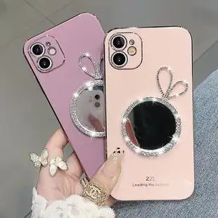 苹果手机壳带镜子