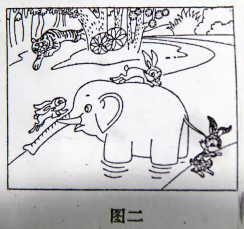 大象背小兔过河简笔画大象救兔子故事简笔画盛开的花拖着东东简笔画