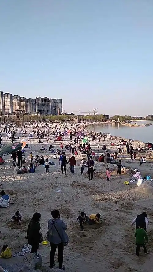 (看图写诗)开封西湖银沙滩