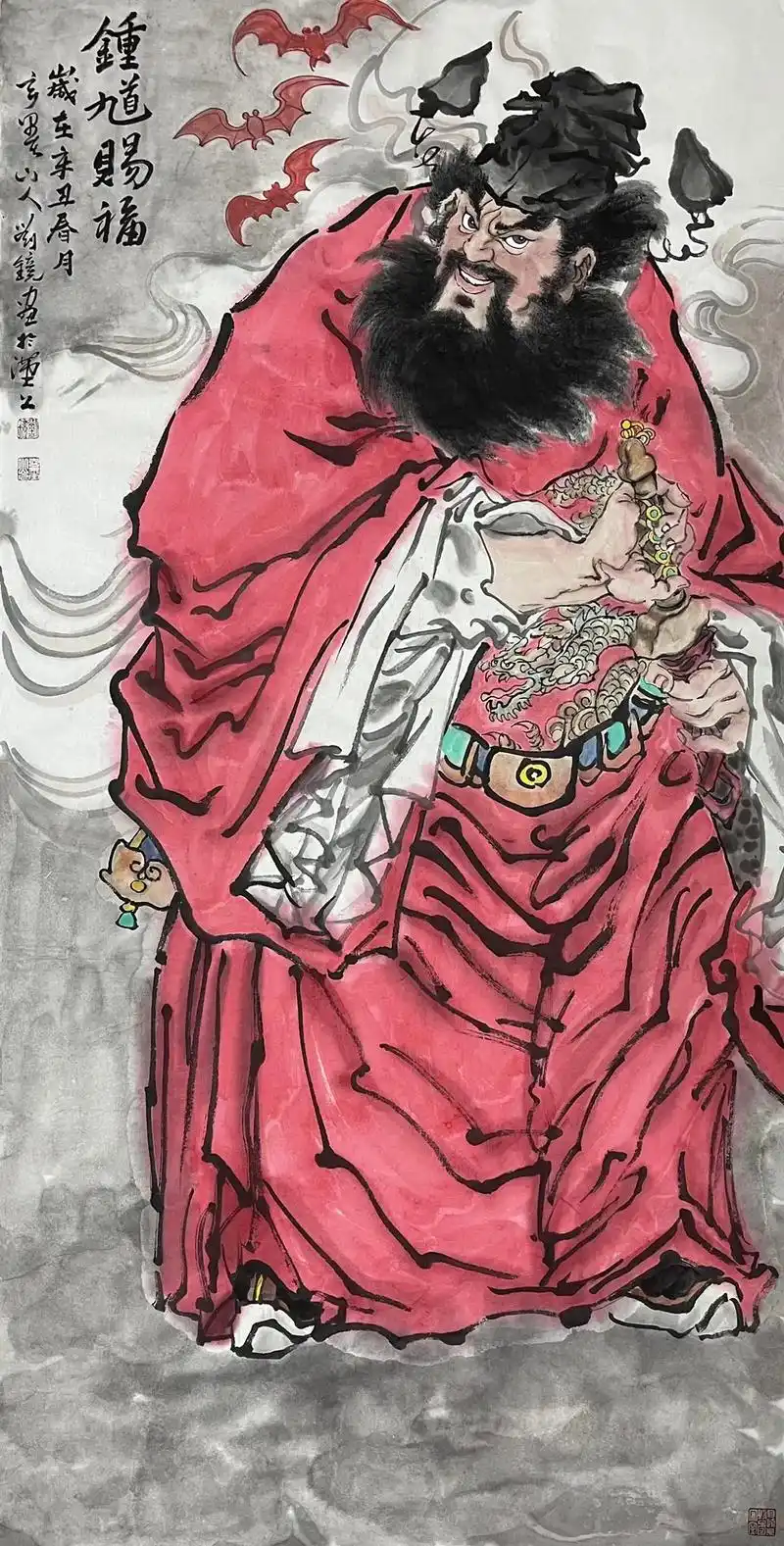 钟馗赐福#钟馗 #国画 - 抖音