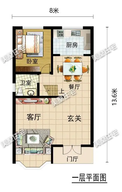 07平方米占地尺寸:8x13.