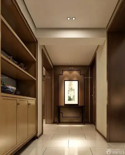 现代中式入户花园玄关设计装修图片