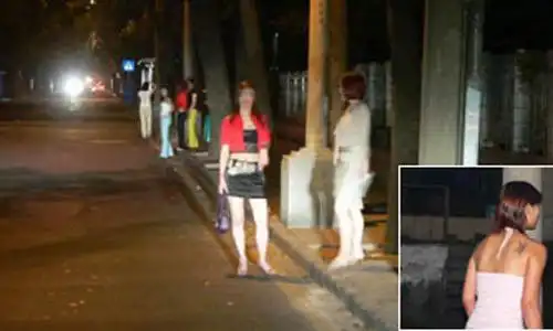 深圳村落站街女公开招嫖 与巡防保安谈笑(组图)