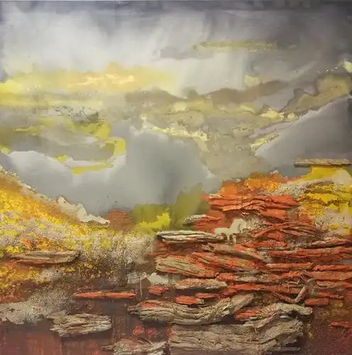 凤凰涅盘邹明综合材料绘画作品