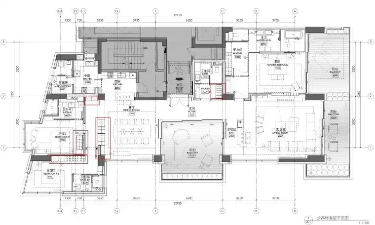 珉]三亚海棠湾四季公寓四居室样板间室内装修施工图 效果图 物料(cad