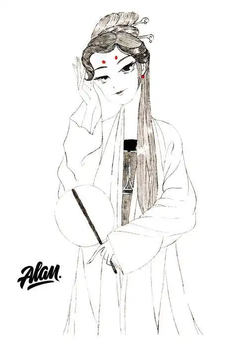 白蛇传小青卡通简笔画