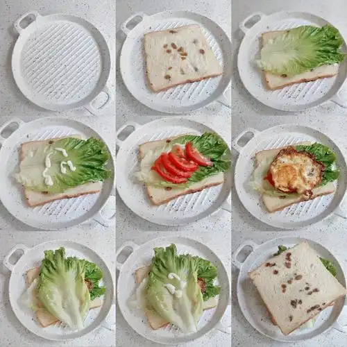 今天的早餐长这样#三明治  教程来啦9494第一步准备好材料92