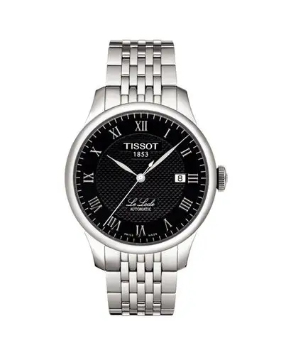 天梭tissot手表专场 力洛克系列黑盘机械男表 t41.1.483.53