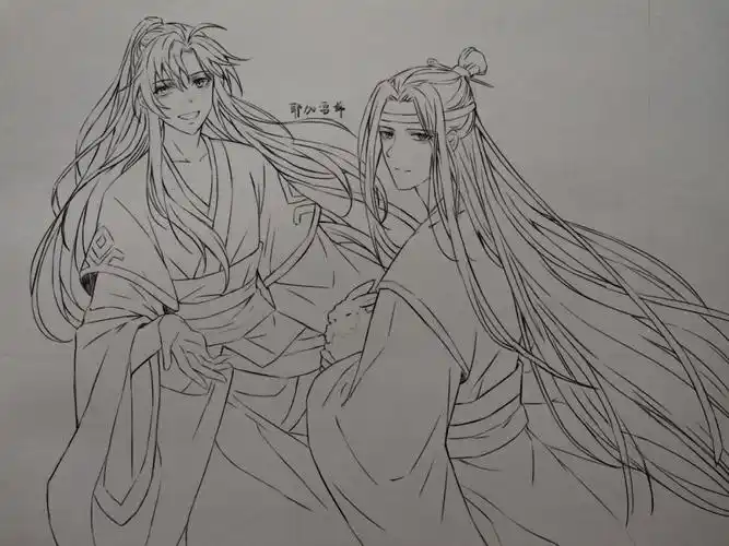 魔道祖师  #蓝忘机魏无羡 #绘画临摹  #绘画日常  好啦!