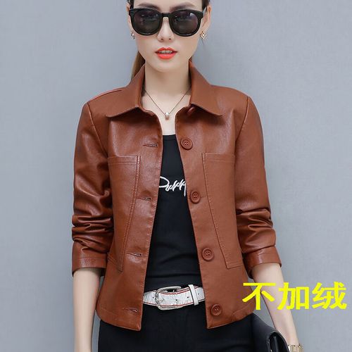 皮衣女士短款小外套女短装pu欧洲站新款潮韩版四十岁女式皮衣夹克