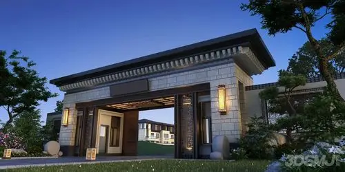 新中式小区大门入口-3d模型-模匠网,3d模型下载,免费模型下载,国外