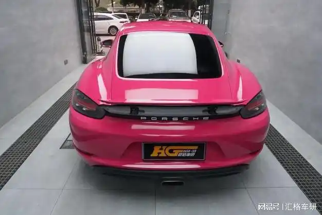 长沙汽车贴膜汇格车研保时捷718全车贴星光宝石红