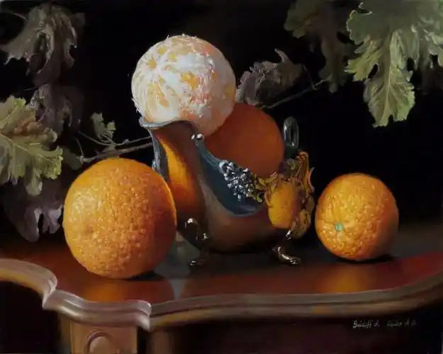 超写实静物水果油画,好诱人!
