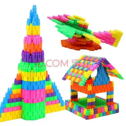爱乐心 弹头积木小颗粒马卡龙色加厚拼插立体拼装早教幼儿园手工diy