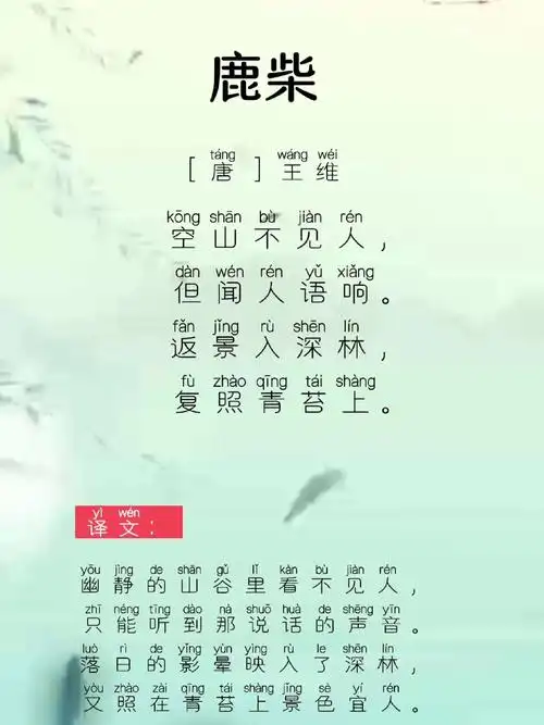 小学必背古诗之「鹿柴」唐王维